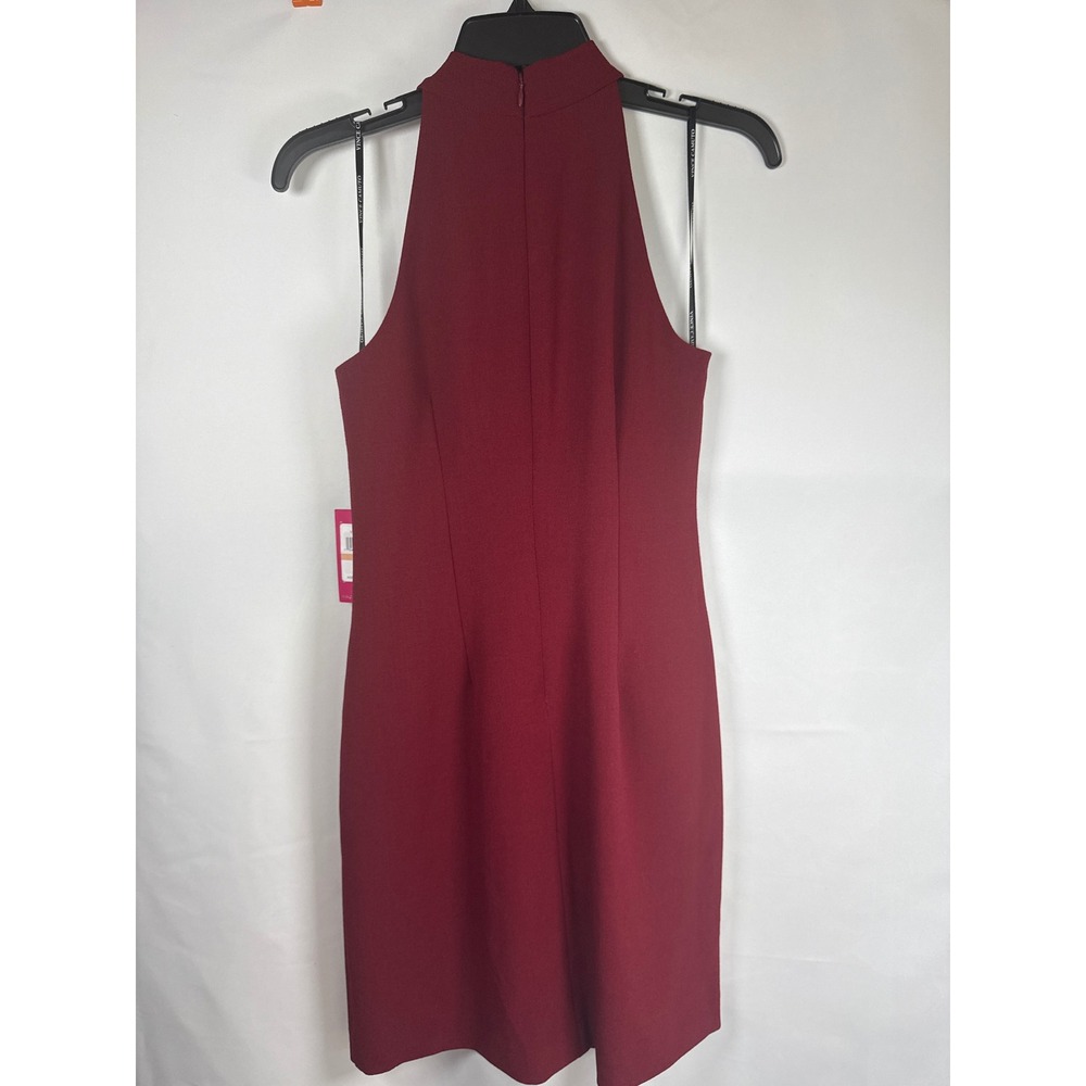 Vince Camuto Halter Tie Neck Sheath Dress Bordeaux Red Size 2 casual minimalist - Picture 5 of 8